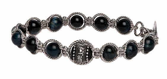 Pulsera Tamashii Celebration in Plata Occhio di falco BHS925BK-245 - BHS925BK-245
